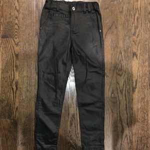 PETITE LEM boys black shiny jeans. Size 6
